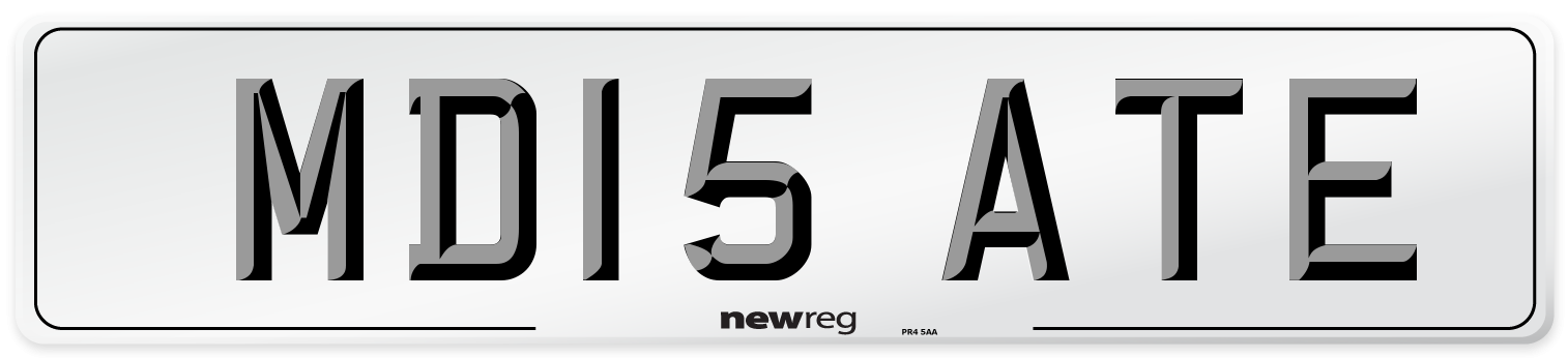 MD15 ATE Number Plate from New Reg